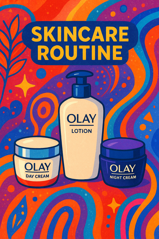 Skincare Routine with Olay Day Cream, Night Cream and Lotion
