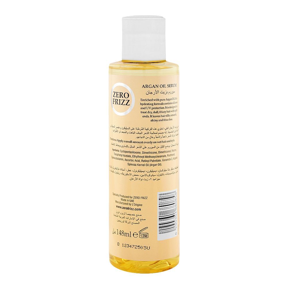Zero Frizz The Science Of Smooth Argan Oil Hair serum 148ml - Khayest