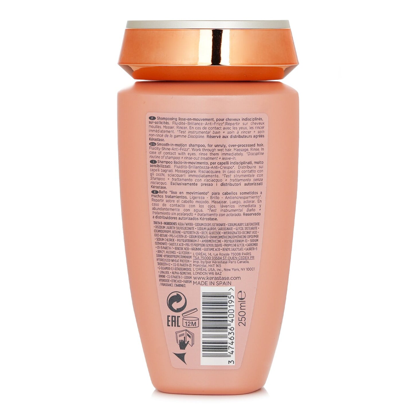 kerastase Paris Discipline Bain Fluidealiste Smooth In Motion Sulfate Free Shampoo 250ml - Khayest