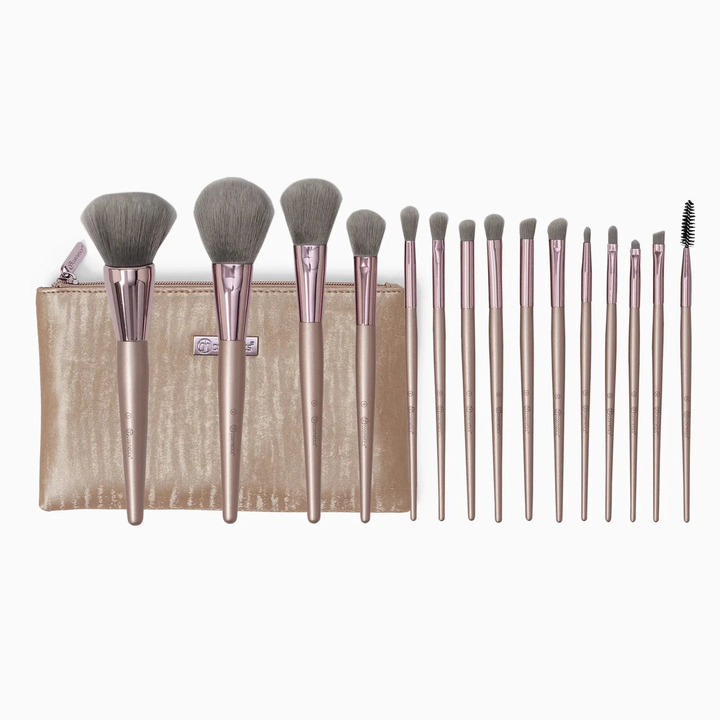 BH Cosmetics Lavish Elegance 15 piece Brush Set With Cosmetic Bag - Khayest