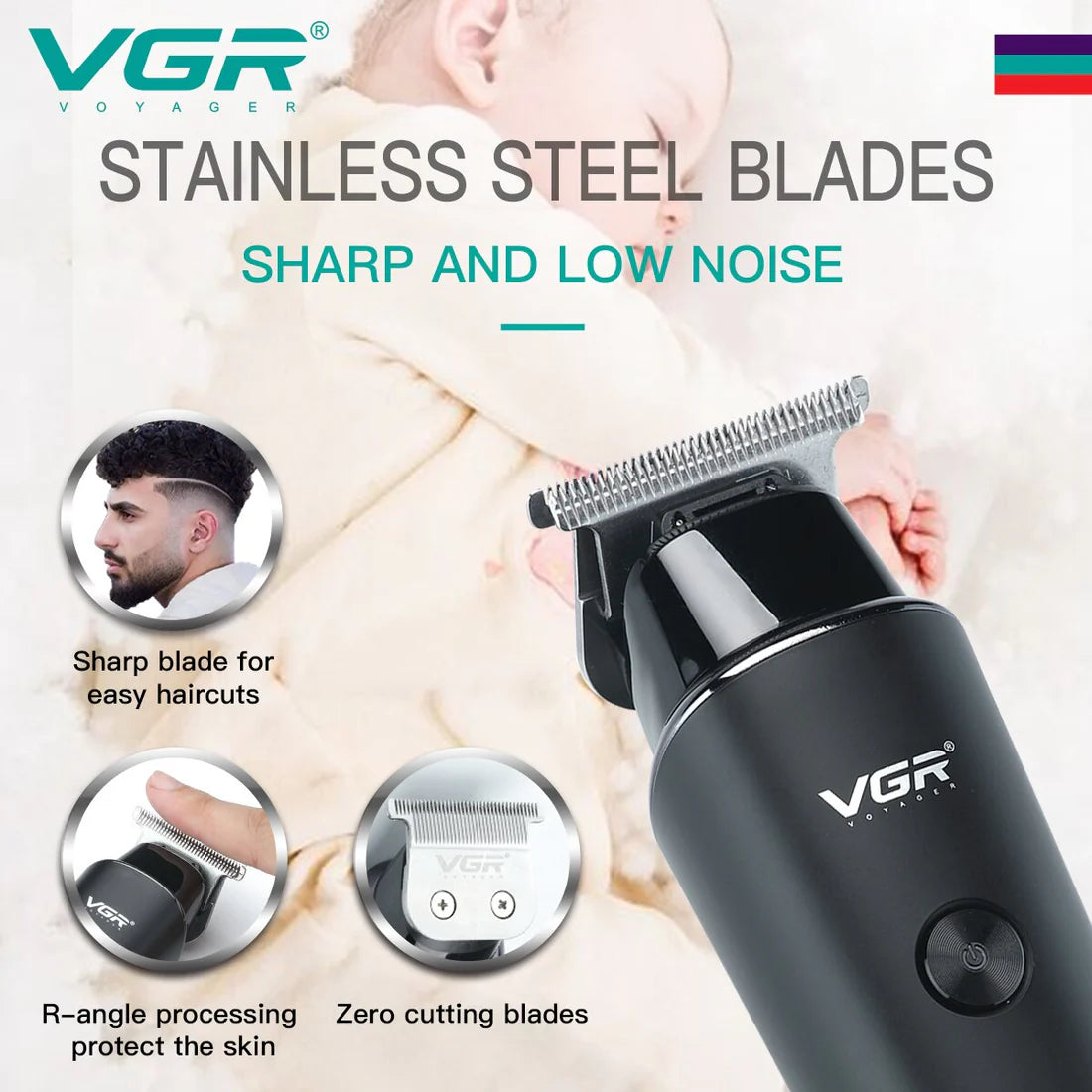 VGR V-937 Professional Electric Hair Trimmer Cordless Beard & Hair Clipper For Men - Khayest