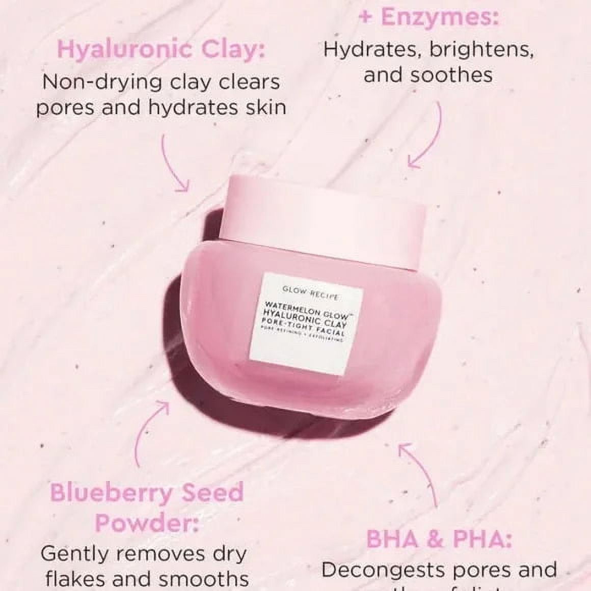 Glow Recipe Watermelon Glow Hyaluronic Clay Pore Tight Facial Mask 2.02 fl oz - Khayest