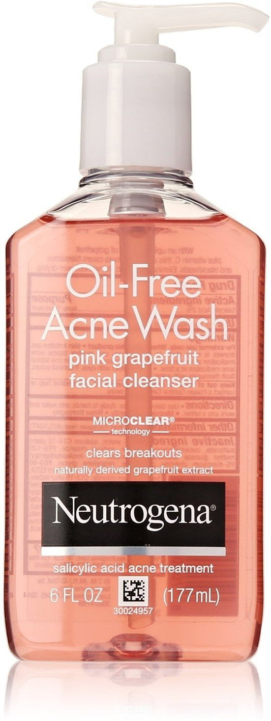 Neutrogena Oil-Free Acne Wash Face Cleanser, Pink Grapefruit - Khayest
