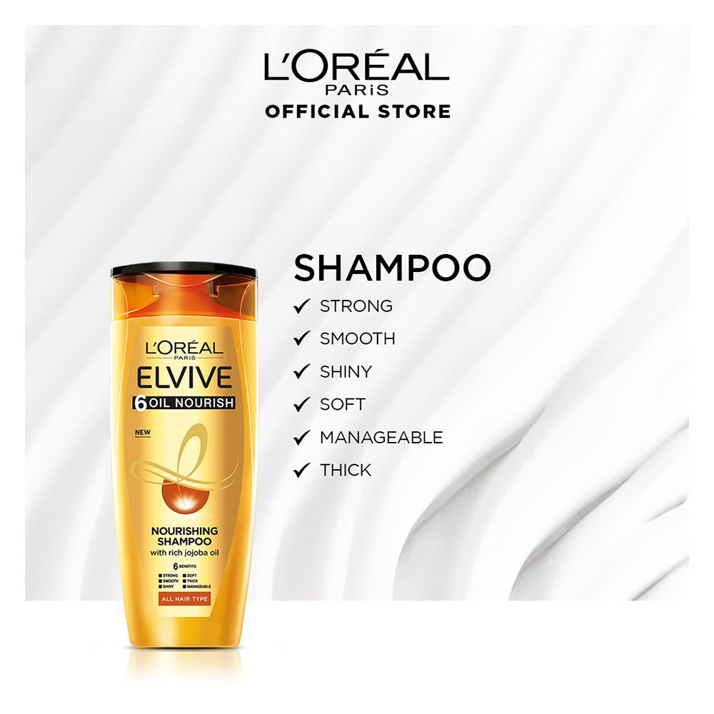 L'Oreal Paris 6 Oil Nourish Scalp + Hair Nourishing Shampoo, For All Hair Types - Khayest