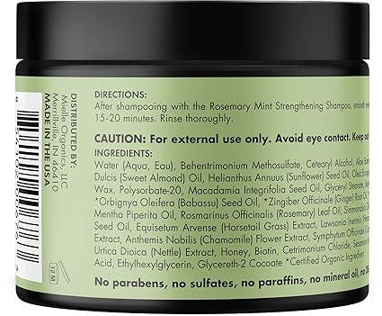 Mielle Organics Rosemary Mint Strengthening Hair Masque 340g - Khayest