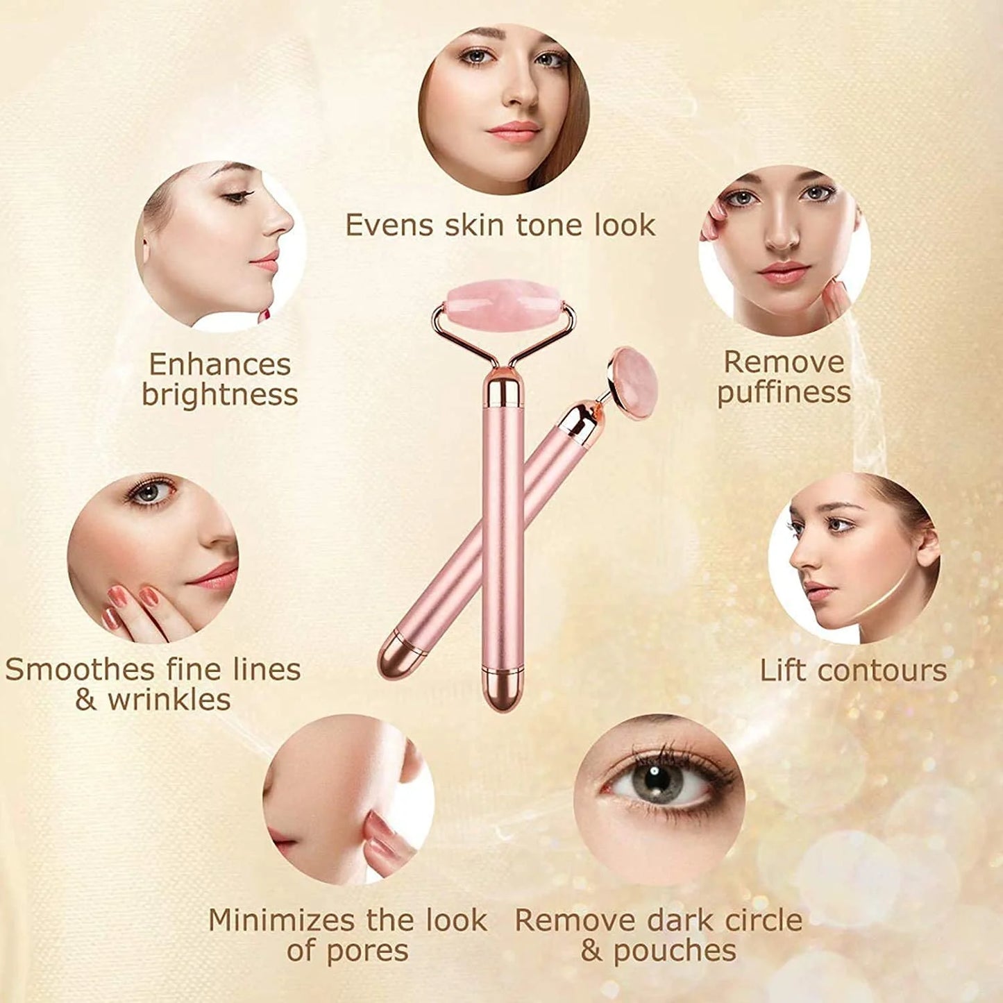 2 in 1 Electric Roller Facial Massager New Flawless Contour Face Slimming Roller Massager - Khayest