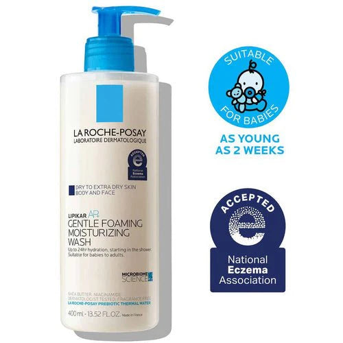 La Roche Posay Lipikar Gentle Foaming Face and Body Moisturizing Wash 400ml - Khayest