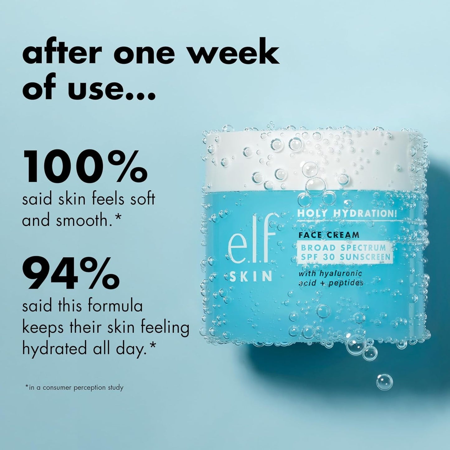 e.l.f. Holy Hydration! Face Cream, Broad Spectrum SPF 30 Sunscreen, Moisturizes & Softens Skin, Quick-Absorbing & Ultra-Hydrating, 1.8 Oz - Khayest