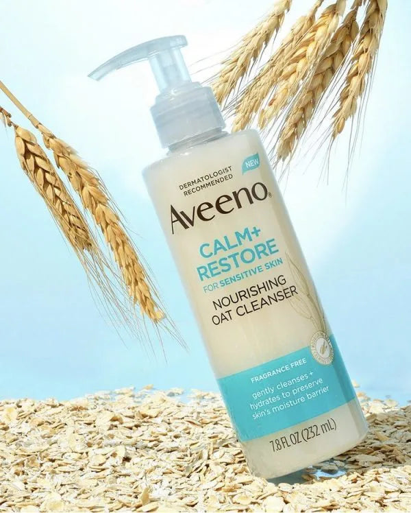 Aveeno Calm + Restore Foaming Cleanser 232ml – Gentle Daily Cleanse for Sensitive Skin - Khayest