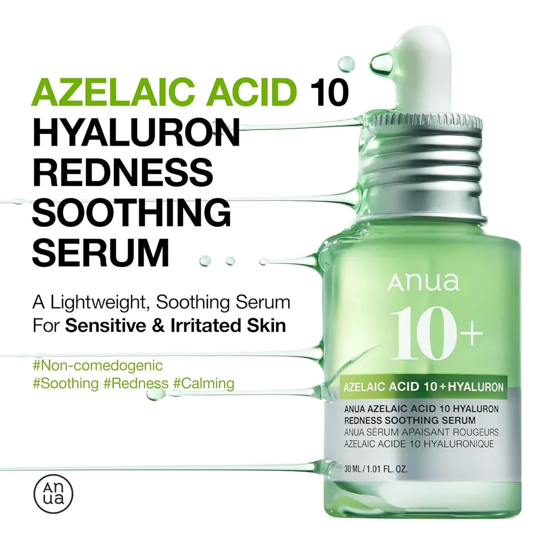 Anua Azelaic Acid 10+ Hyaluron Redness Soothing Face Serum 30ml - Khayest