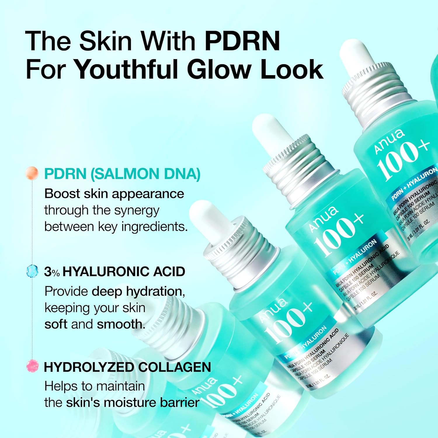 Anua PDRN Hyaluronic acid Capsule 100 Face Serum 30ml - Khayest