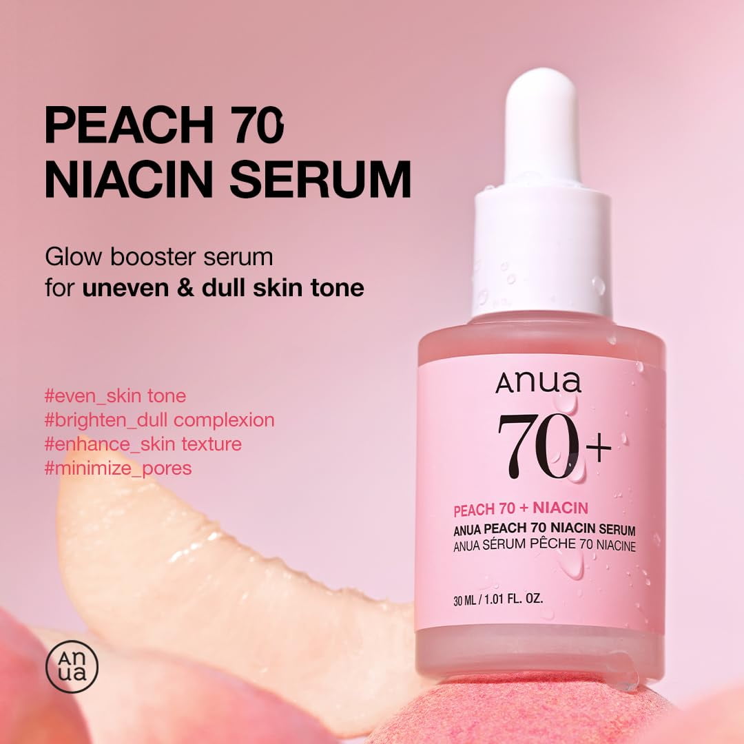 Anua Peach 70 Niacinamide Serum 30ml / Brightening Hydrating Face Serum/daily Clean Beauty (1.01 Fl. Oz.) - Khayest