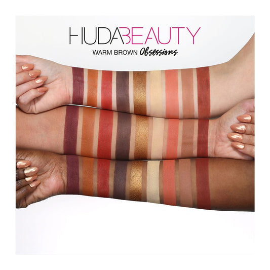 Arm Swatches Huda Beauty Warm Brown Obsessions Eyeshadow Palette - Khayest