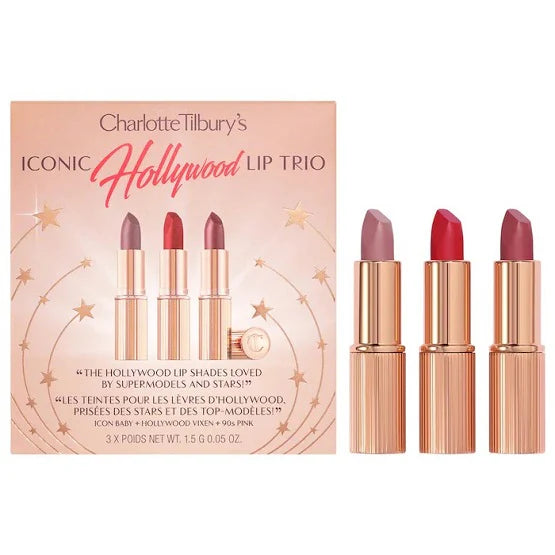 CHARLOTTE TILBURY Iconic Hollywood Lipstick Trio Set - Khayest