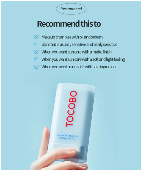 TOCOBO Cotton Soft Sun Stick SPF50 PA++++ - Khayest