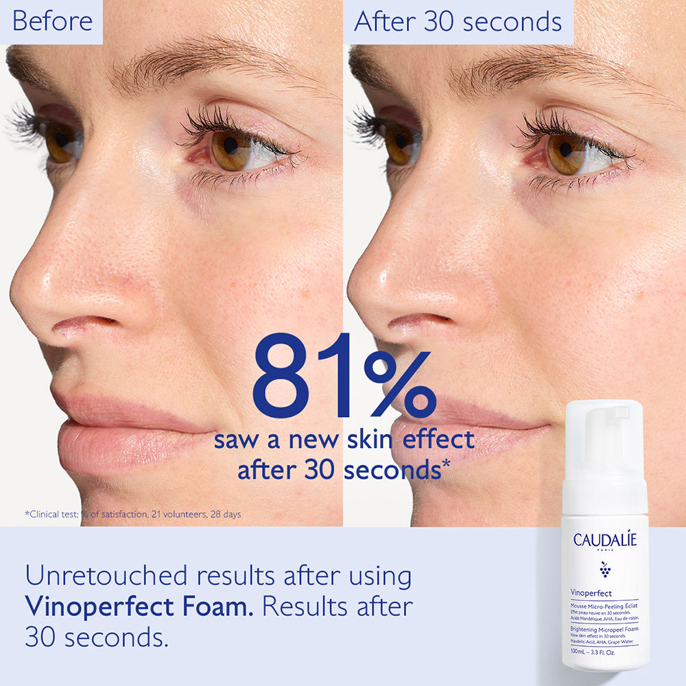 Caudalie Vinoperfect Brightening Micropeel Cleansing Foam 100ml - Khayest