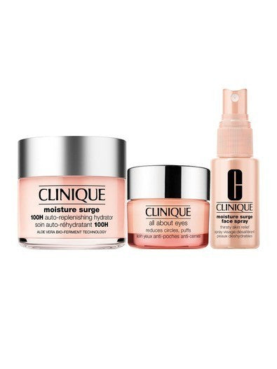 Clinique Travel Exclusive Skin Care Set 3 in 1 (100H moisture serge, all about eye cream, face mist) - Khayest
