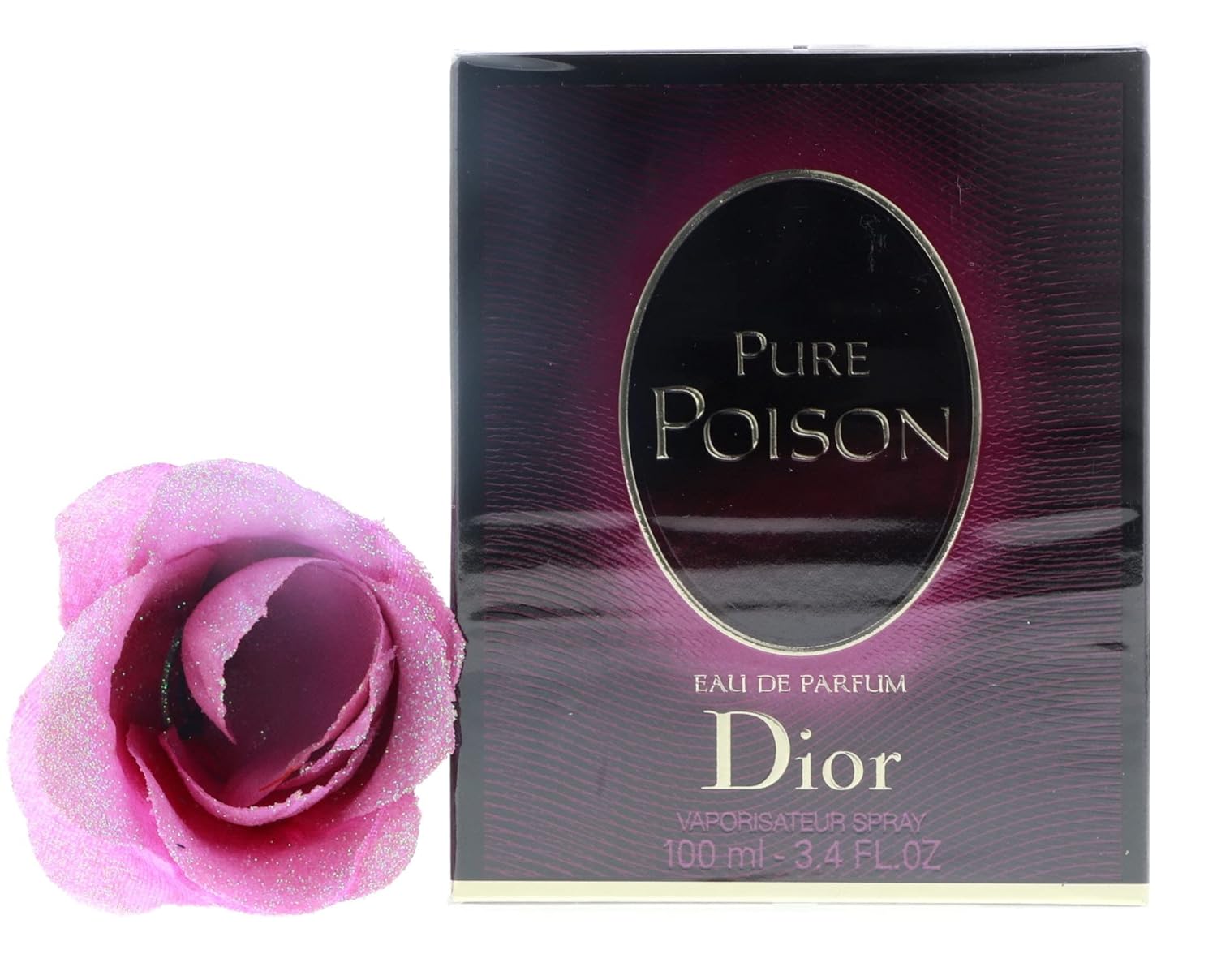 The front of the Dior Pure Poison perfume box, showing the product name and brand.