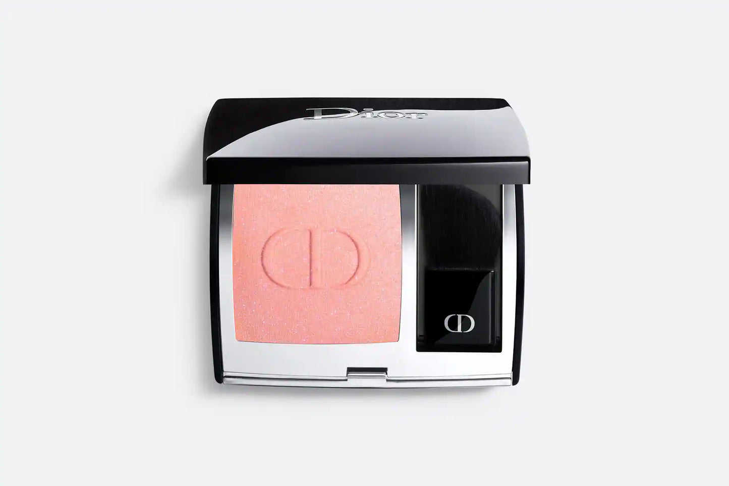 Front view of Dior Rouge Blush On powder in neutral pink tone with iconic CD branding, perfect for achieving a natural glow.