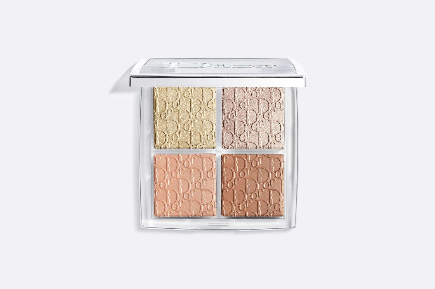 Dior Backstage Glow Face Highlighter Palette in elegant white compact with four versatile highlighting shades