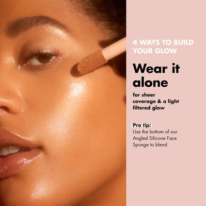 ELF Foundation Before and After – Dewy Skin Effect