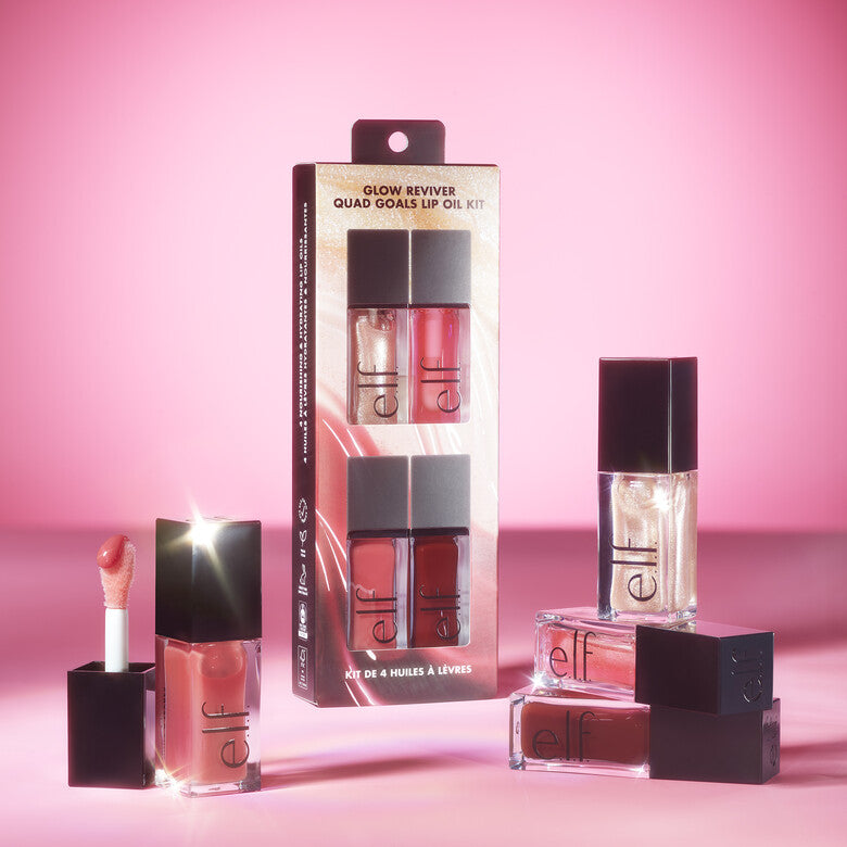 ELF Glow Reviver Quad Goals Lip Oil Kit - Khayest