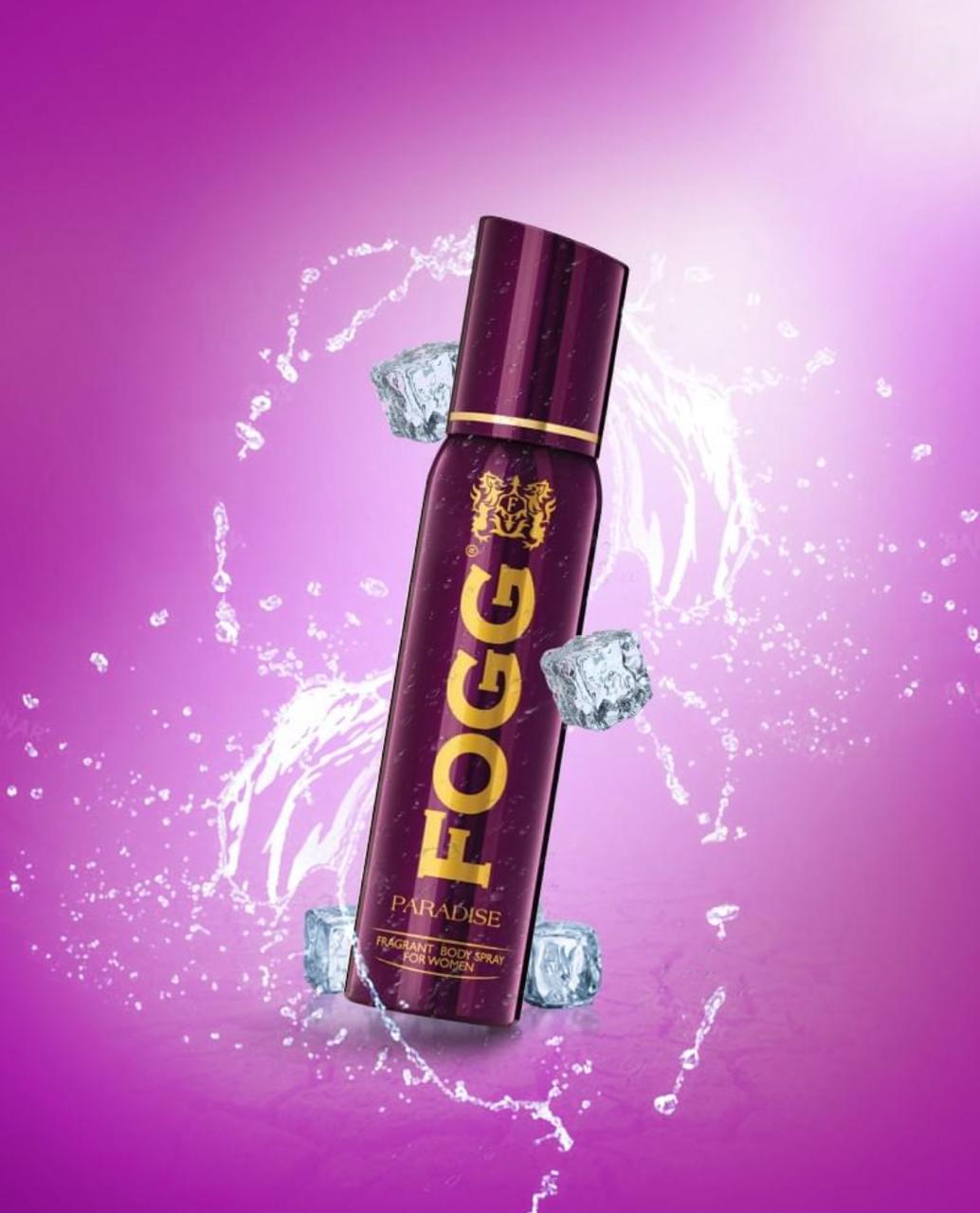 Fogg Paradise Body Spray For Women 120ml colored background