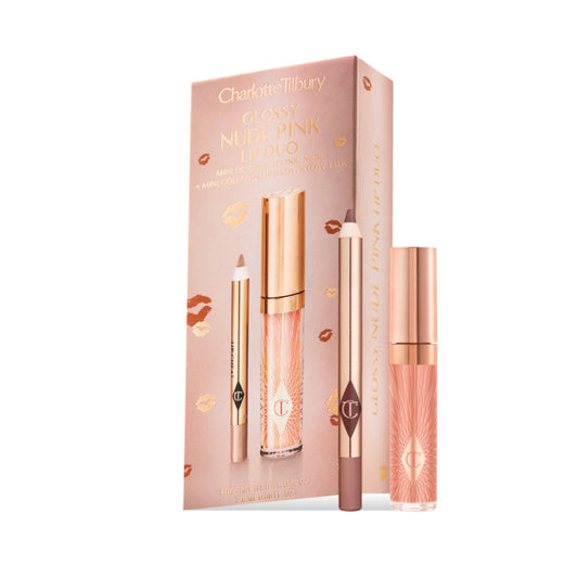 Charlotte Tilbury Glossy Nude Pink Lip Duo - Khayest