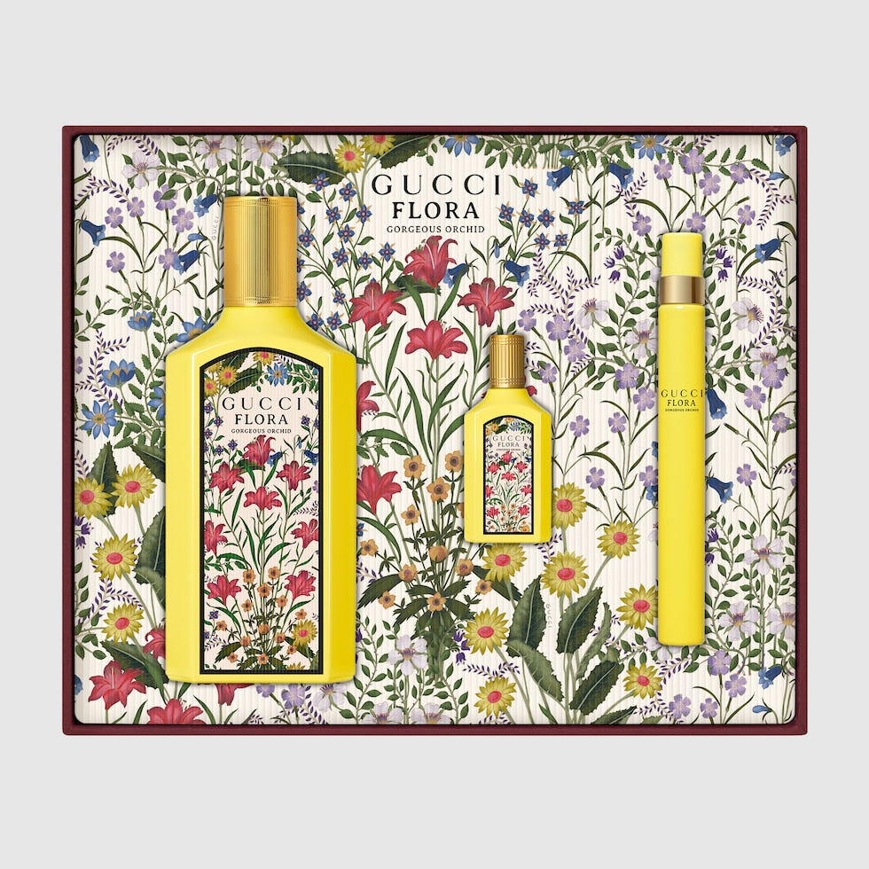 What Gucci Flora Gorgeous Orchid Perfume Gift Set For Women contains - Khayest