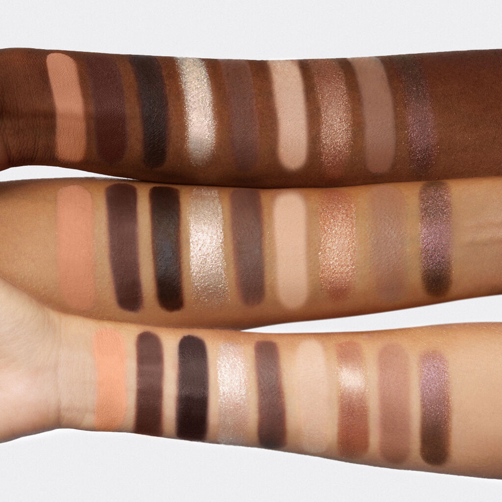 Arm swatches Huda Beauty Creamy Obsessions Eyeshadow Palette - Khayest