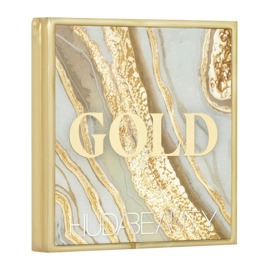 Huda Beauty Gold Obsession Eyeshadow Palette packaging - Khayest