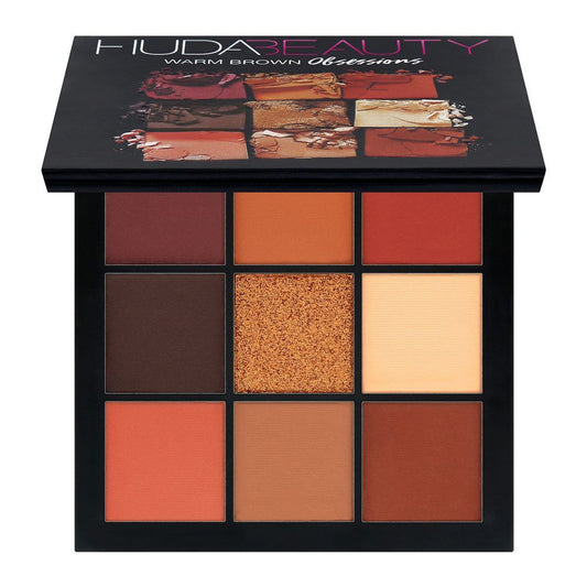 Huda Beauty Warm Brown Obsessions Eyeshadow Palette open - Khayest