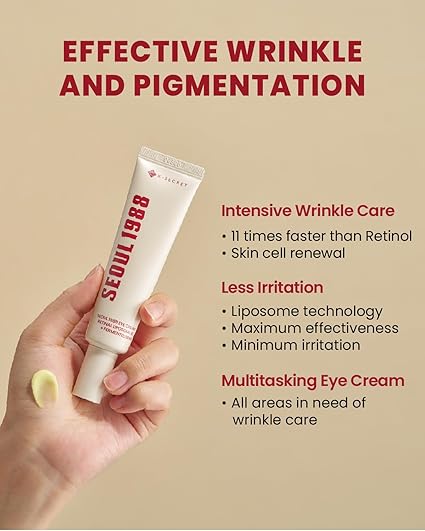 SEOUL 1988 Eye Cream improves wrinkles and pigmentation, contains liposome technology and can be used for intensive wrinkle care.