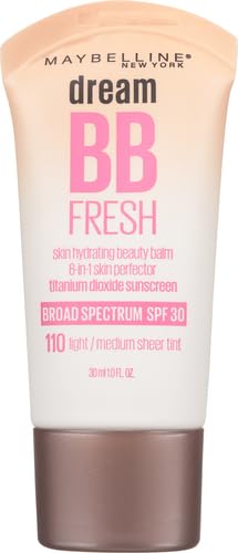 Maybelline Dream Fresh BB Cream in the light/medium shade 110, offering a sheer tint and sun protection - Khayest