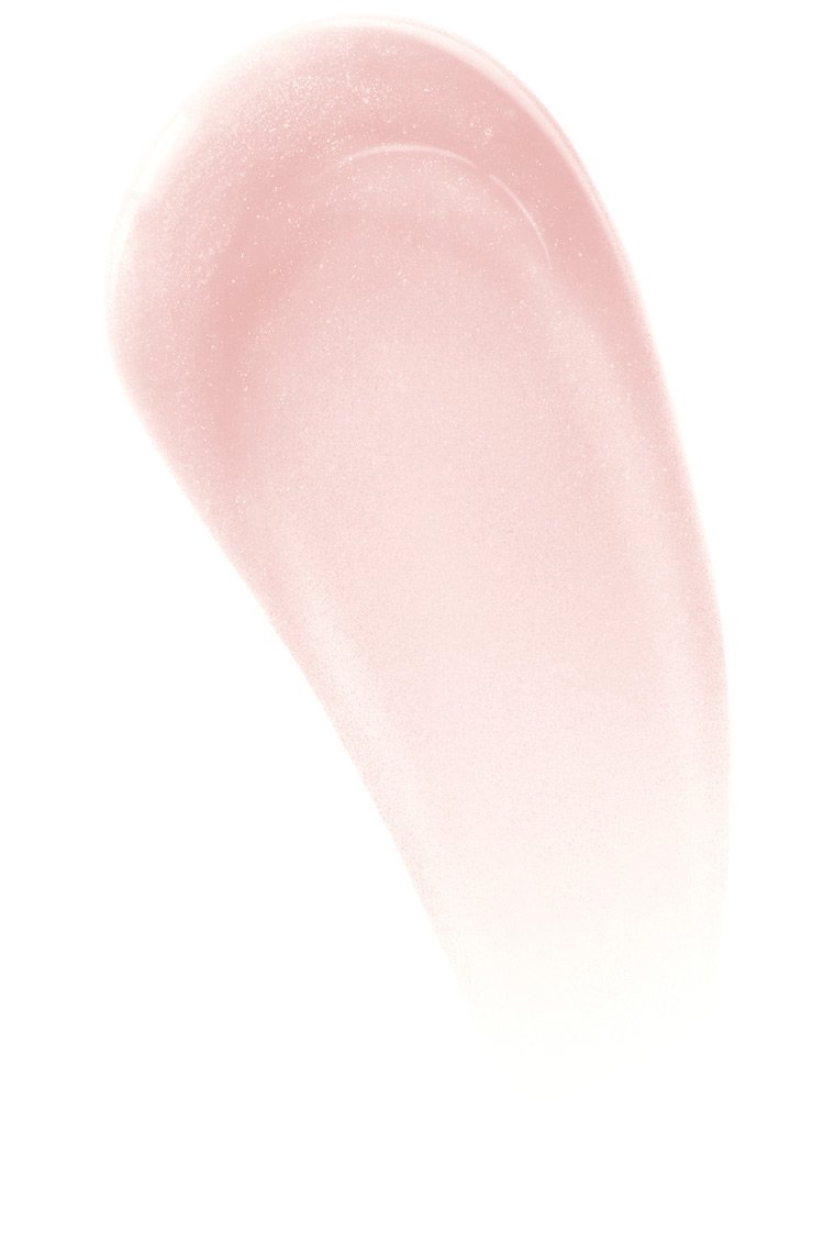 Swatch of Maybelline Lifter Gloss in Ice shade showing light pink tint