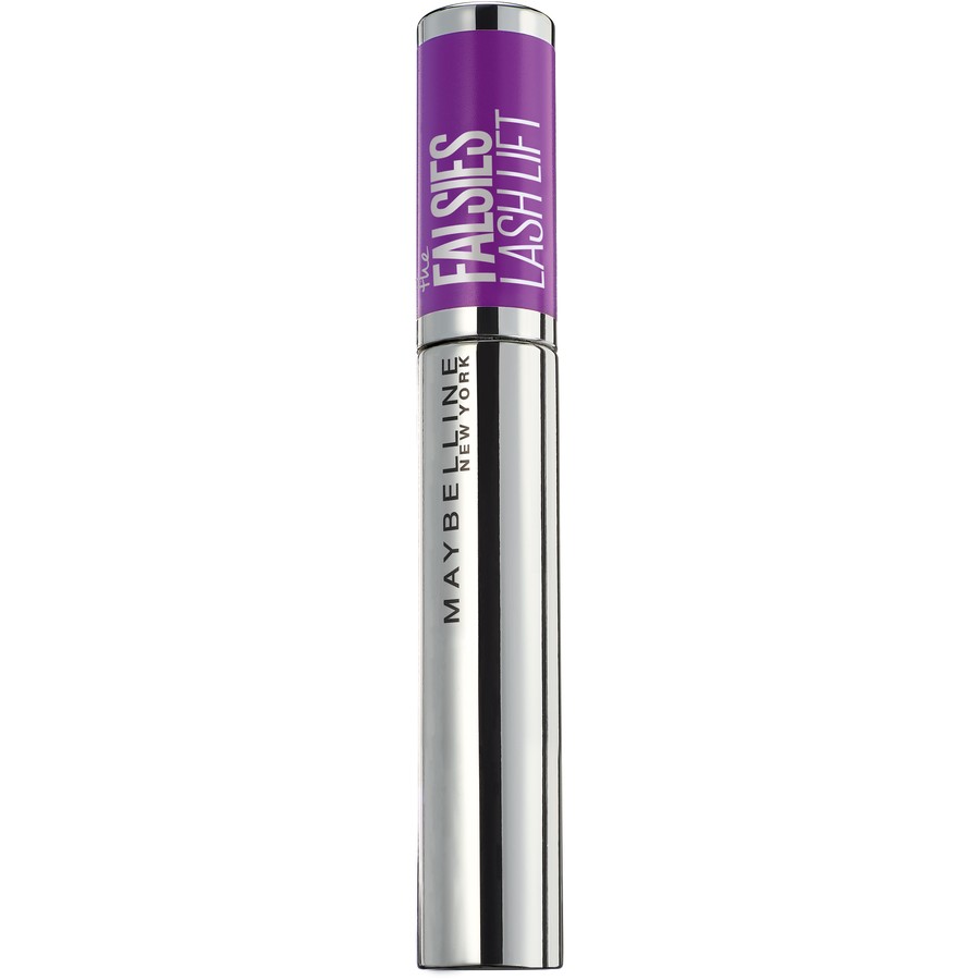 A clean product shot of the Maybelline Mascara The Falsies Lash Lift Waterproof tube in its silver and purple packaging.