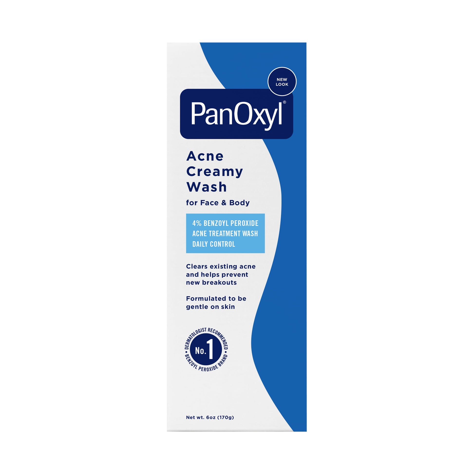 PanOxyl Acne Creamy Wash Daily Control, Face & Body, 4% Benzoyl Peroxide, All Skin Types, 6 oz - Khayest