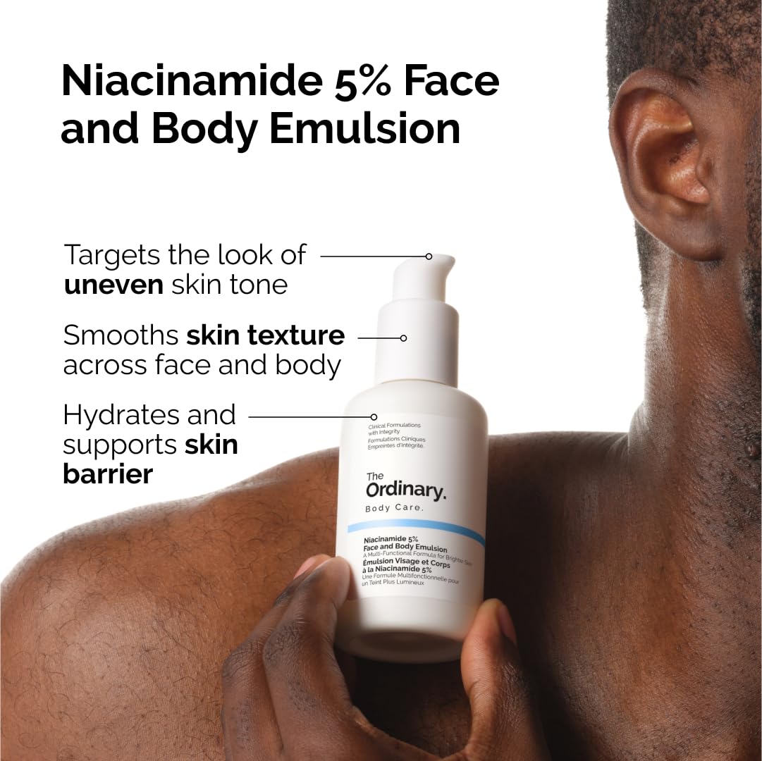 The Ordinary Niacinamide 5% Face and Body Emulsion 100ml on black skin
