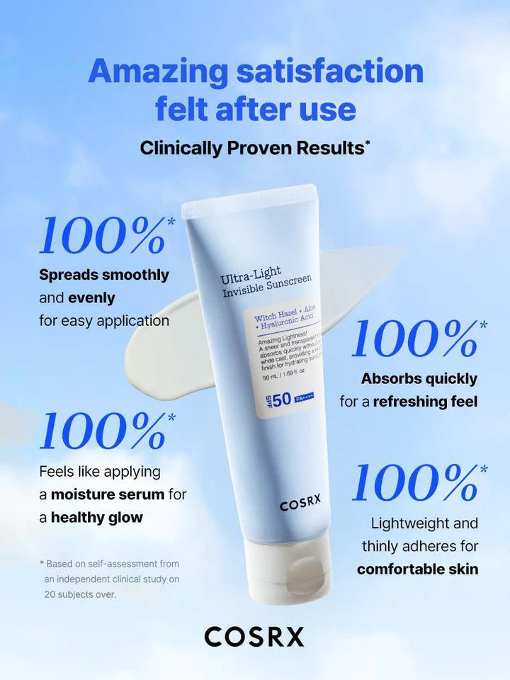 COSRX Ultra Light Invisible Face Sunscreen SPF50 PA++++ 50ml - Khayest