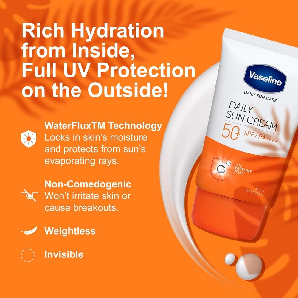 Vaseline Daily UV Protection Sun Cream with Vaseline Jelly SPF 50+/Pa++ 50 ML - Khayest