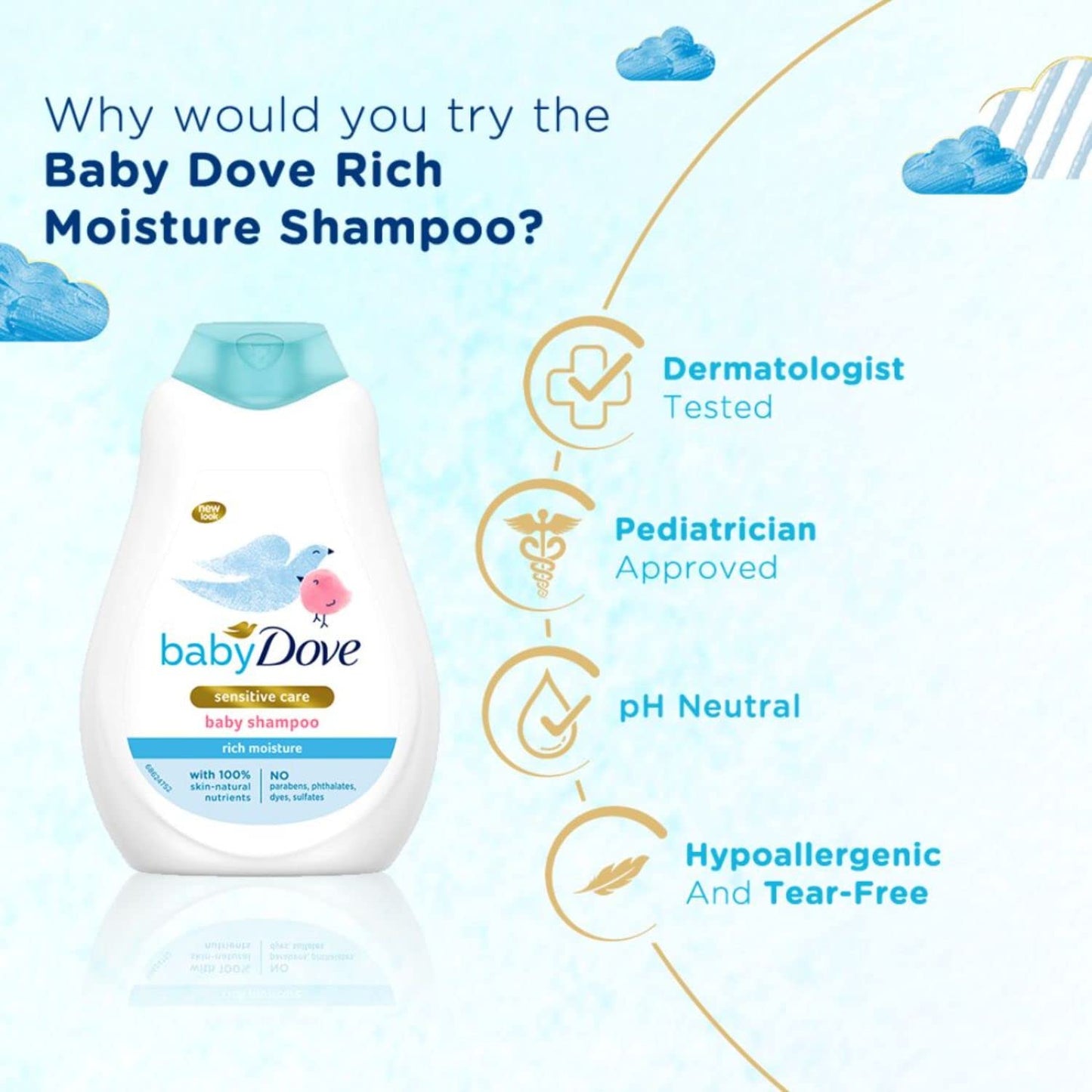 Baby Dove Rich Moisture Shampoo 400ml - Khayest