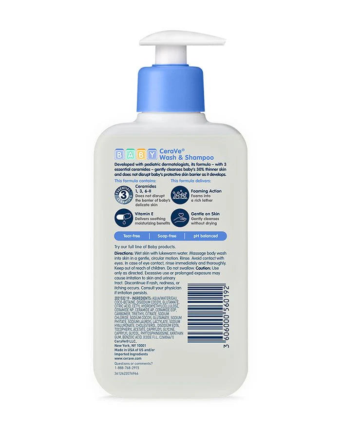Baby wash & shampoo by cerave 237ml - Khayest