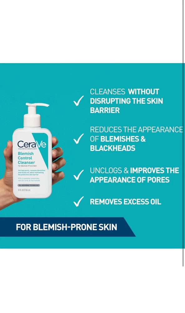 CeraVe Blemish Control Face Cleanser - 236ml BRAND NEW - Khayest