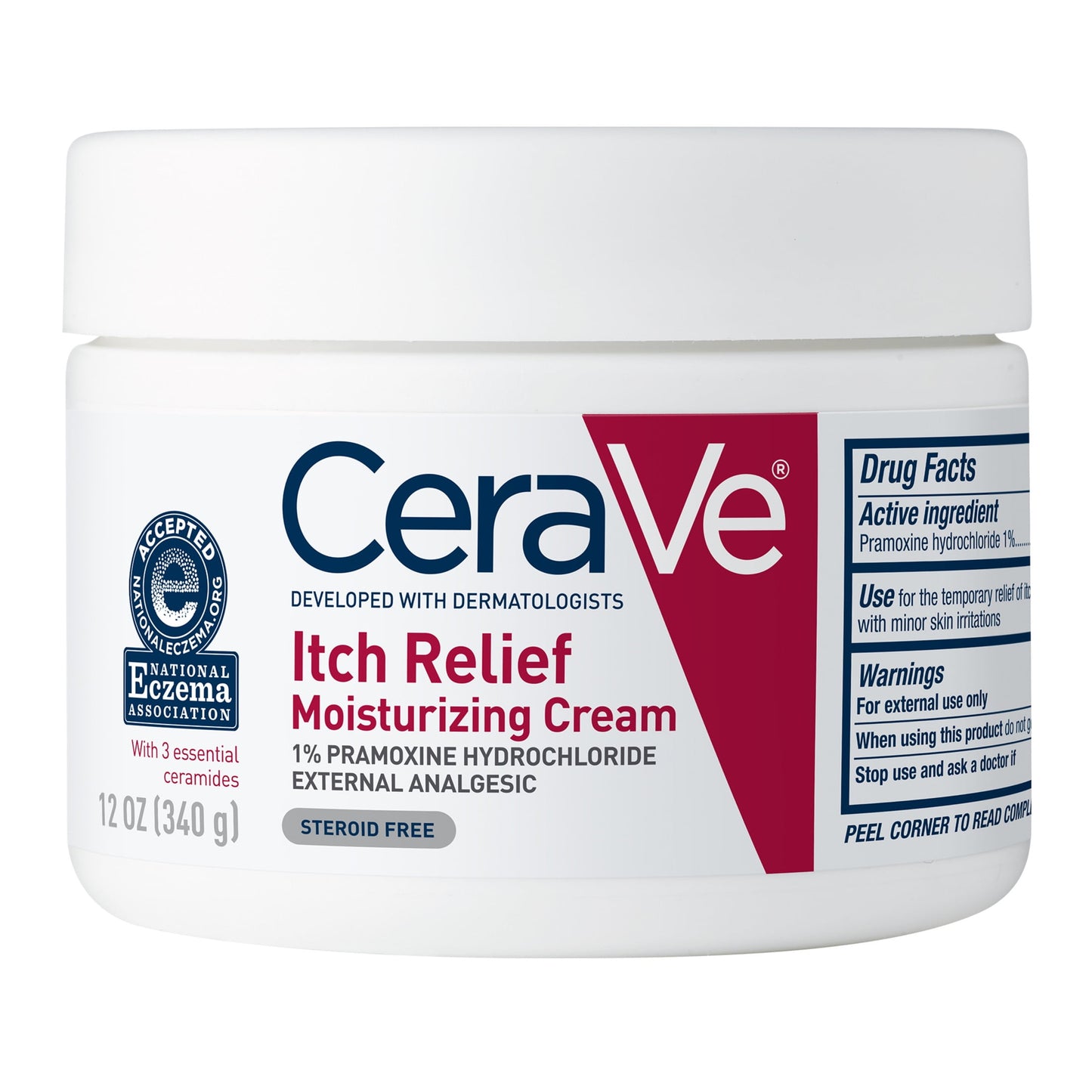 CeraVe Itch Relief Moisturizing Cream Body Lotion, Steroid-Free Treatment for Dry & Itchy Skin 12 oz - Khayest