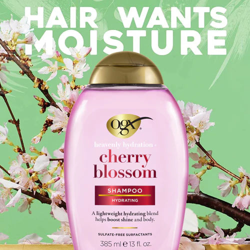 OGX Heavenly Hydration + Shine Cherry Blossom Hair Shampoo 385 - Khayest