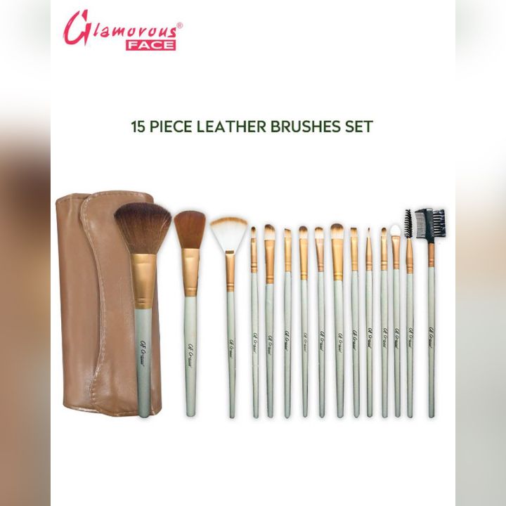 Glamorous Face Cosmetics & Artist Makeup Brushes 15 pieces - Khayest