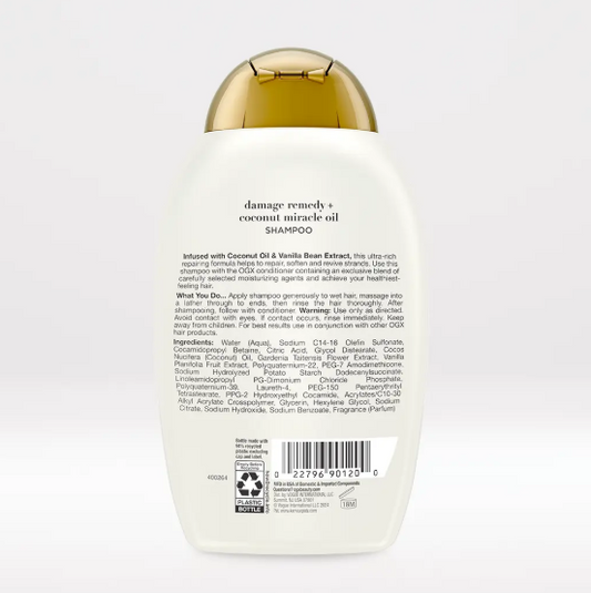 OGX Damage Remedy + Coconut Miracle Oil Extra Strength Hair Shampoo 385ml - Khayest