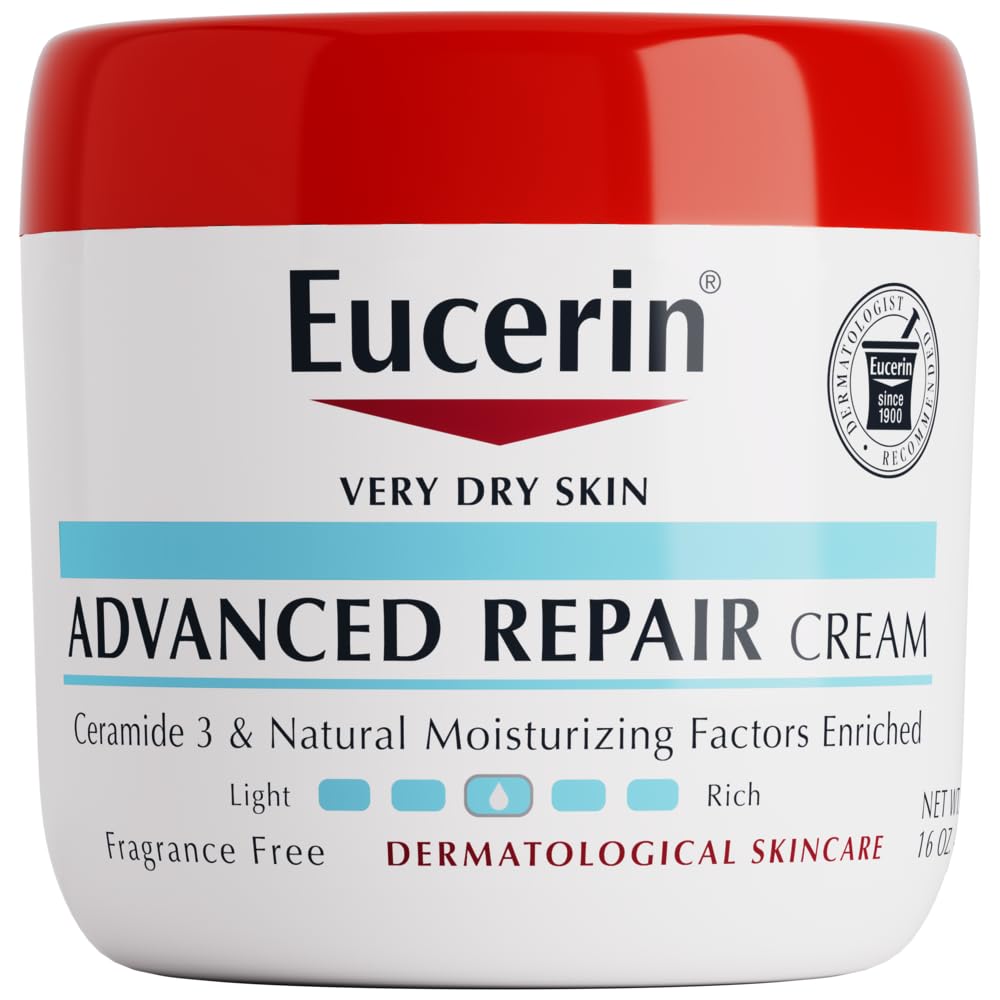 Eucerin Advanced Repair Body Cream for Very Dry Skin, Fragrance Free Daily Body Moisturizer - Khayest
