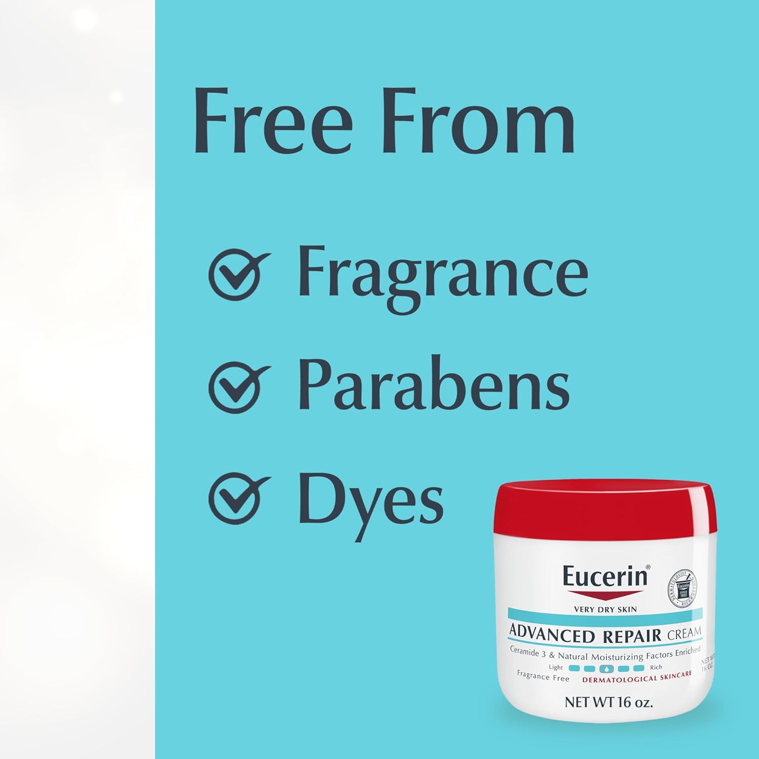 Eucerin Advanced Repair Body Cream for Very Dry Skin, Fragrance Free Daily Body Moisturizer - Khayest