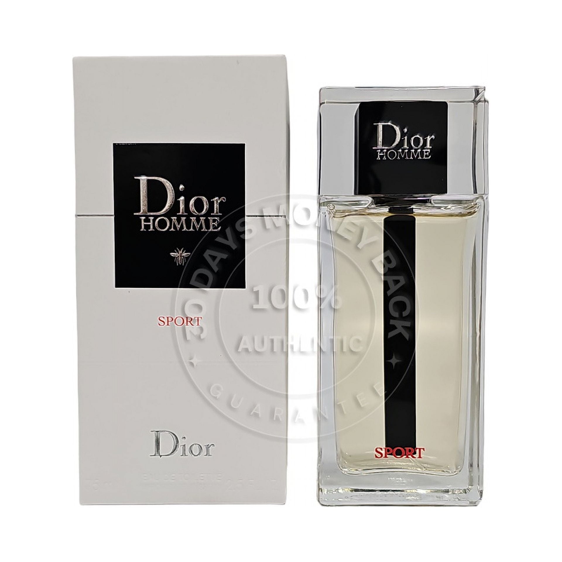 Dior Homme Sport eau de toilette 75ml front view with elegant glass bottle and white box from Sauvage perfume collection